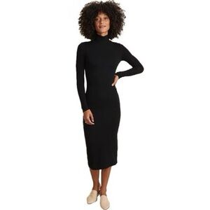 Marin Layer Lexi rib Black Turtleneck Dress M